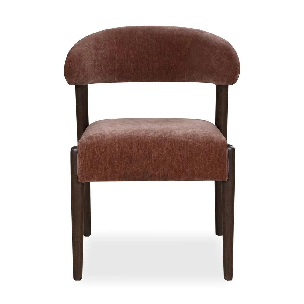 Uttermost Avera Mid- Century Tobacco Velvet Dining Chair - Image 3
