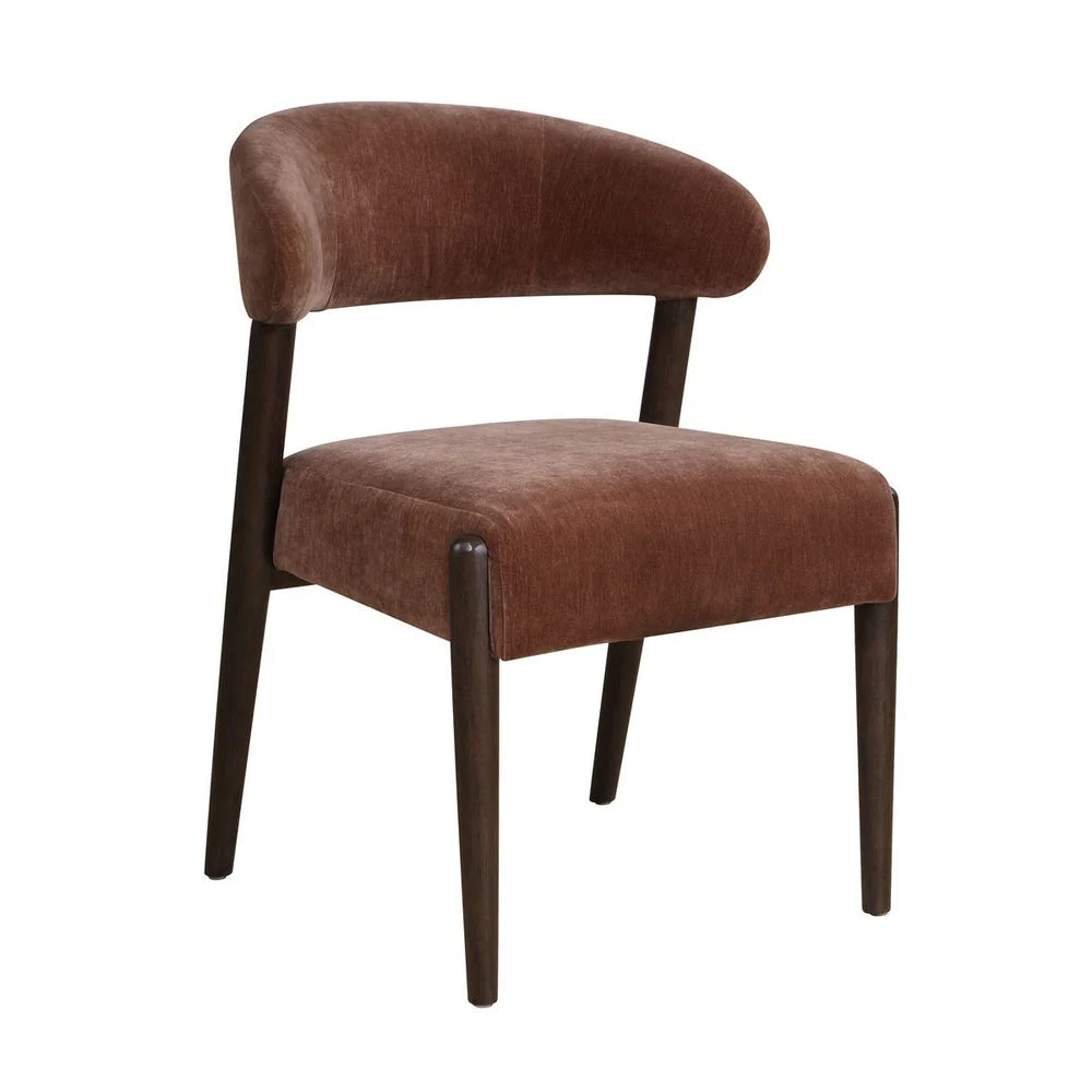 Uttermost Avera Mid- Century Tobacco Velvet Dining Chair - Image 5