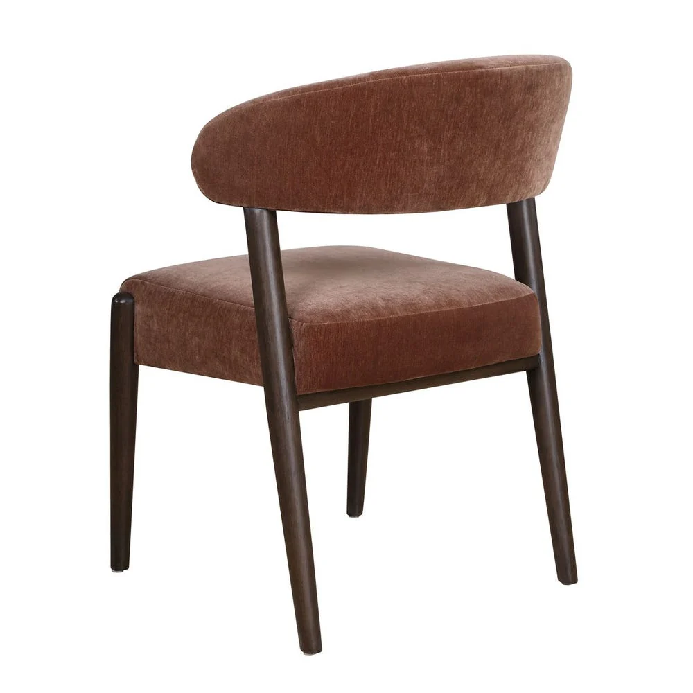 Uttermost Avera Mid- Century Tobacco Velvet Dining Chair - Image 8