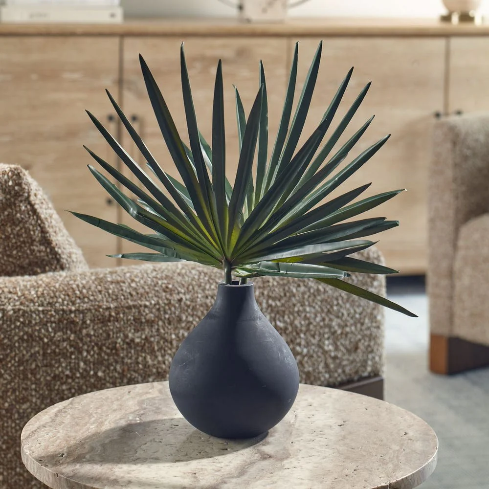 Uttermost Axis Palm Accent in Matte Black Teardrop Vase - Image 2