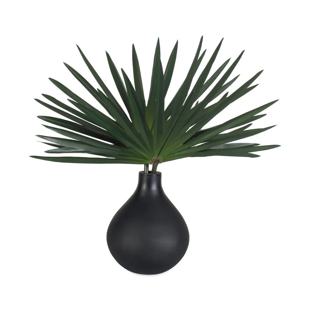 Uttermost Axis Palm Accent in Matte Black Teardrop Vase - Image 3