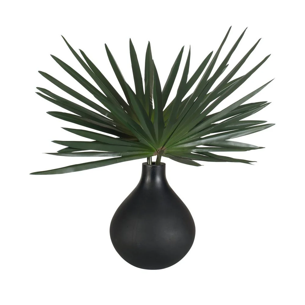 Uttermost Axis Palm Accent in Matte Black Teardrop Vase - Image 4