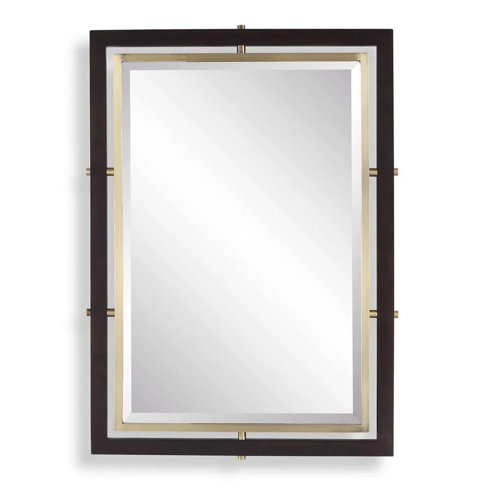 Uttermost Bach Walnut Stained Frame Rectangle Mirror - Image 3
