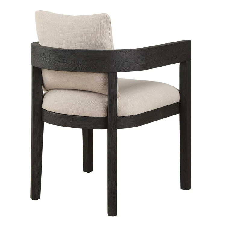 Uttermost Balboa Beige Linen Blend Fabric Dining Armchair - Image 6