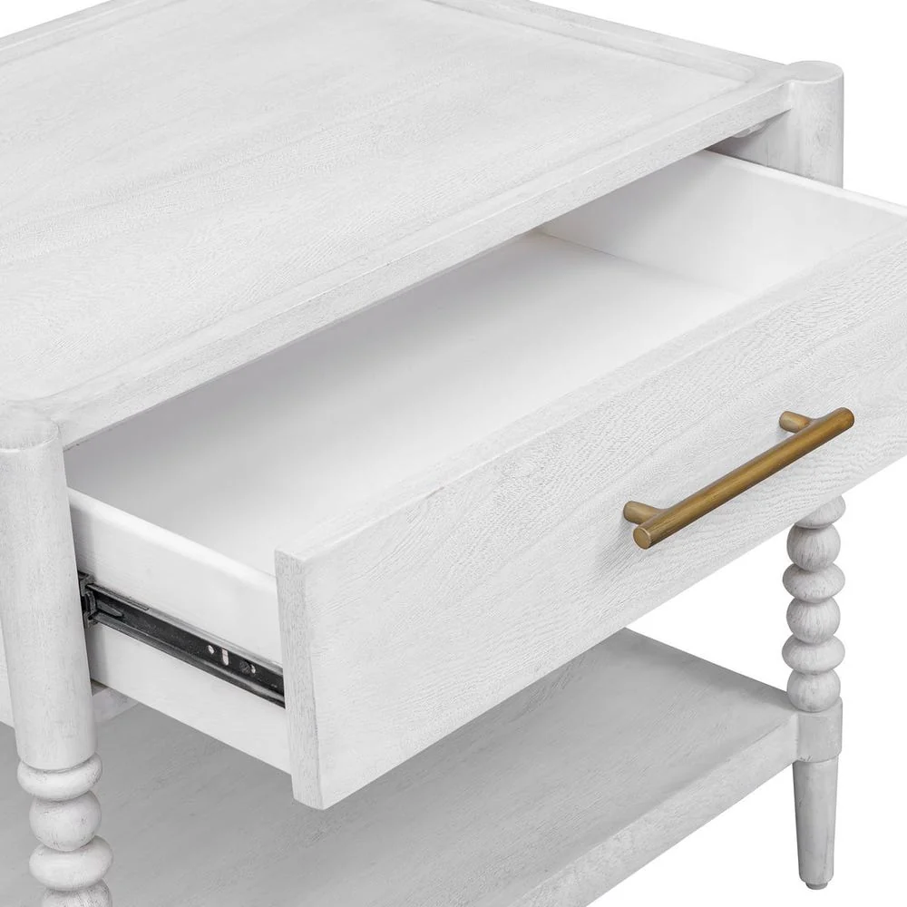 Uttermost Bales Mangi Wood Finished In Off- White Side Table - Image 6
