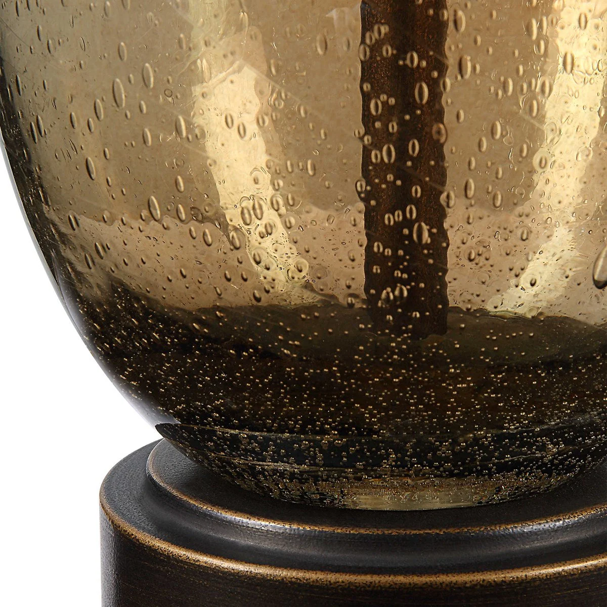Uttermost Baltic Dark Amber Glass Table Lamp With Light Beige Linen Shade - Image 6