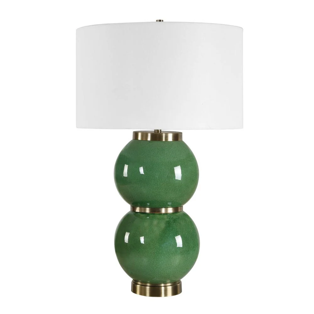 Uttermost Banner Moss Green Stacked Sphere Table Lamp - Image 4