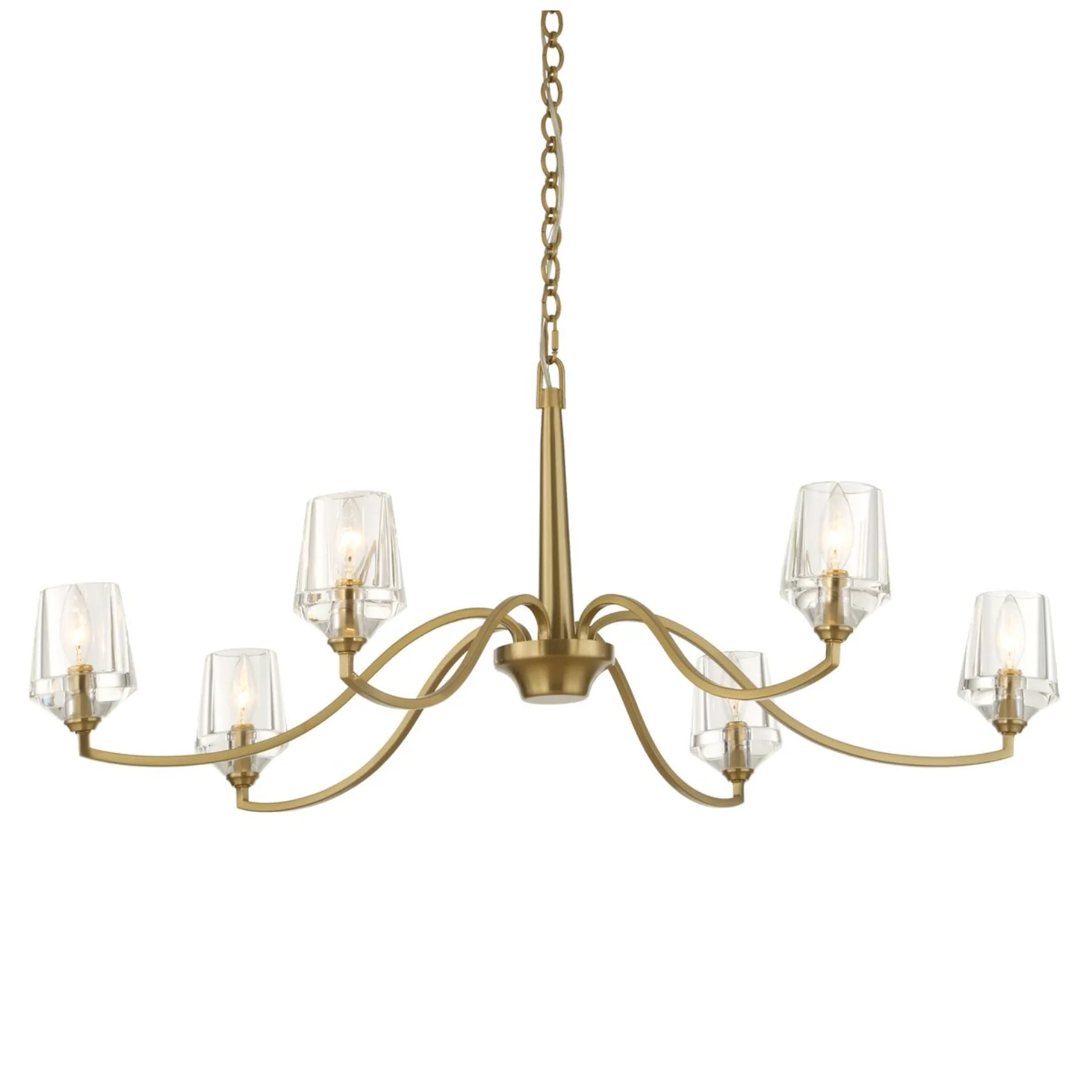 Uttermost Barcelona Warm Natural Brass Chandelier ~ 6 Lt - Image 2