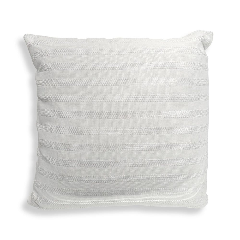 Uttermost Basket Stripe Ivory Sunbrella Fabric Outdoor Pillow 20 x 20