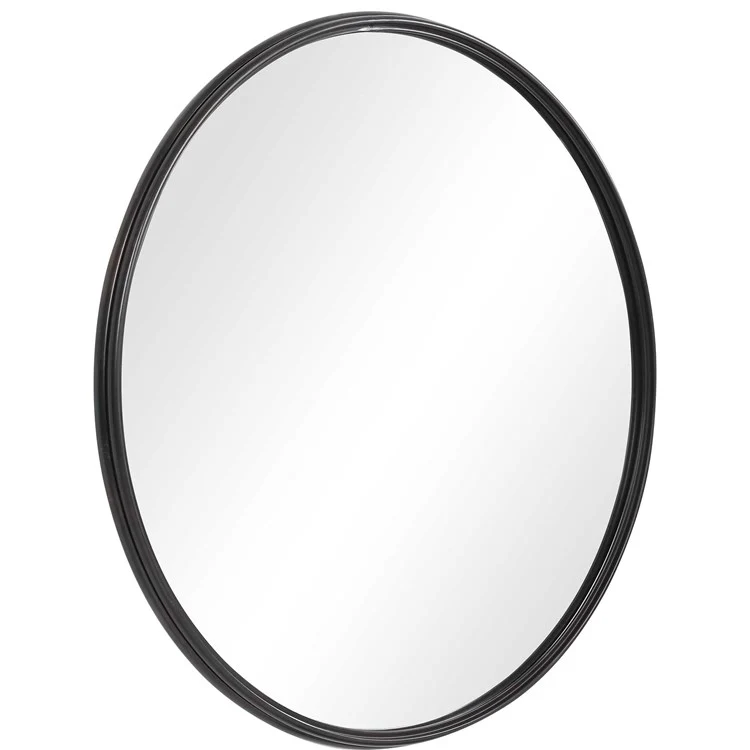 Uttermost Belham Aged Black Iron Round Mirror - Image 5