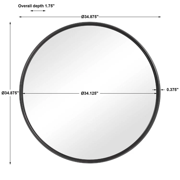 Uttermost Belham Aged Black Iron Round Mirror - Image 7