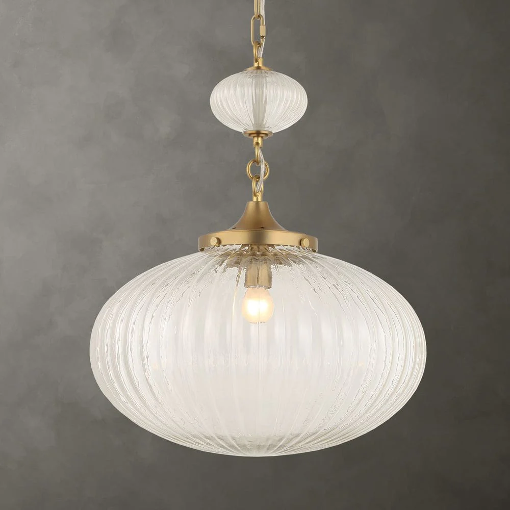 Uttermost Bellaire Clear Melon Glass 1 Light Pendant