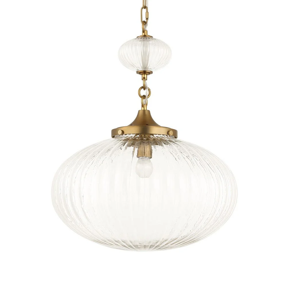 Uttermost Bellaire Clear Melon Glass 1 Light Pendant - Image 3