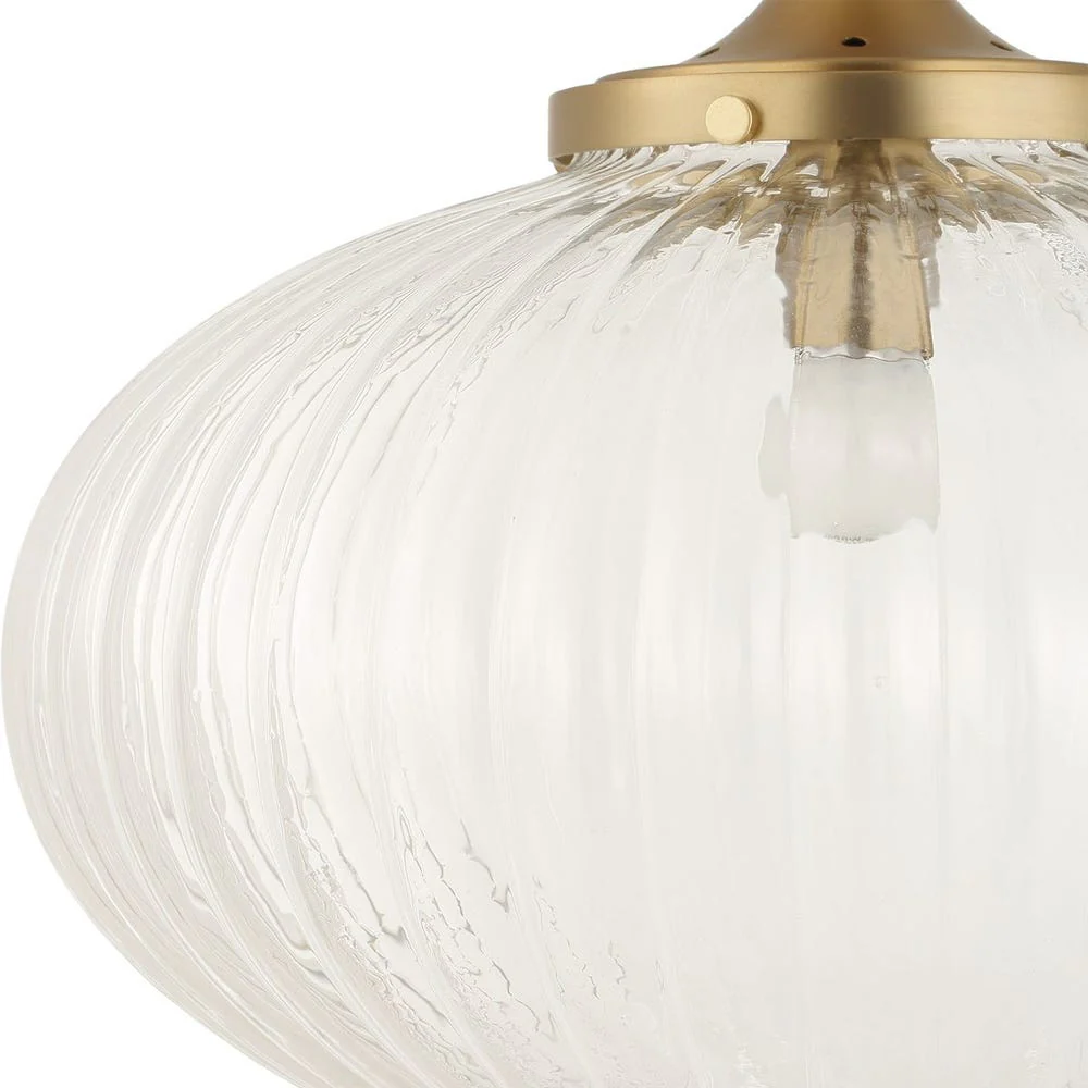 Uttermost Bellaire Clear Melon Glass 1 Light Pendant - Image 9
