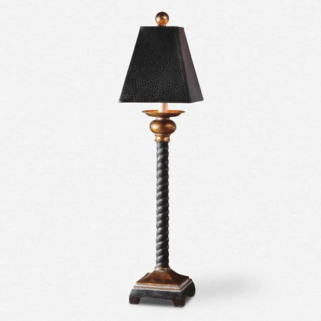 Uttermost Bellcord Buffet Lamp With Antiqued Black Crackle Shade