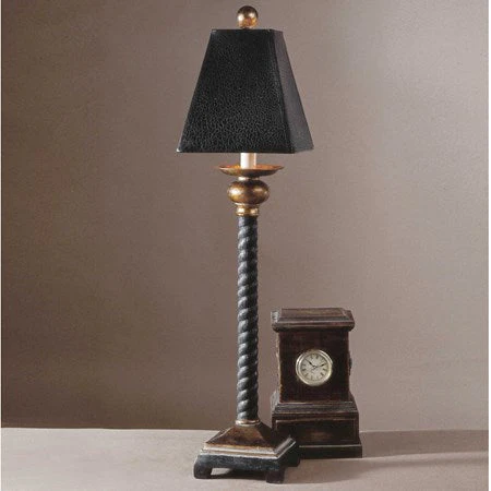 Uttermost Bellcord Buffet Lamp With Antiqued Black Crackle Shade - Image 2