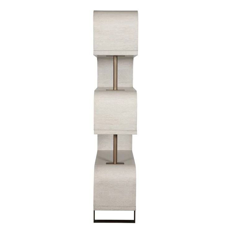 Uttermost Bia White and Antiqued Brass Modern Etagere - Image 3