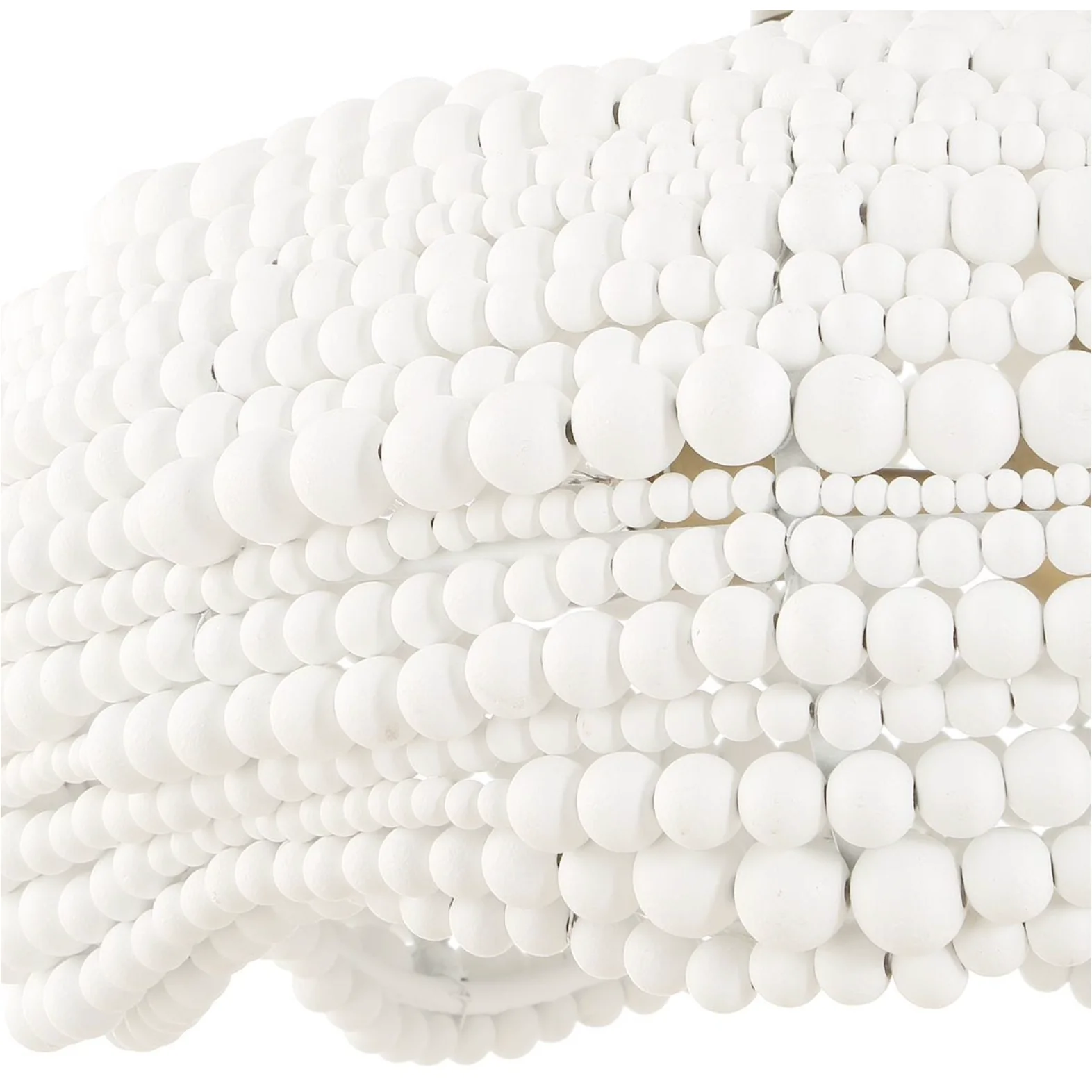 Uttermost Biddleford Matte White Wood Beaded Pendant ~ 5 Lt - Image 11