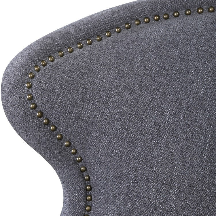Uttermost Biscay Charcoal Gray Herringbone Fabric Contemporary Swivel Chair - Image 6