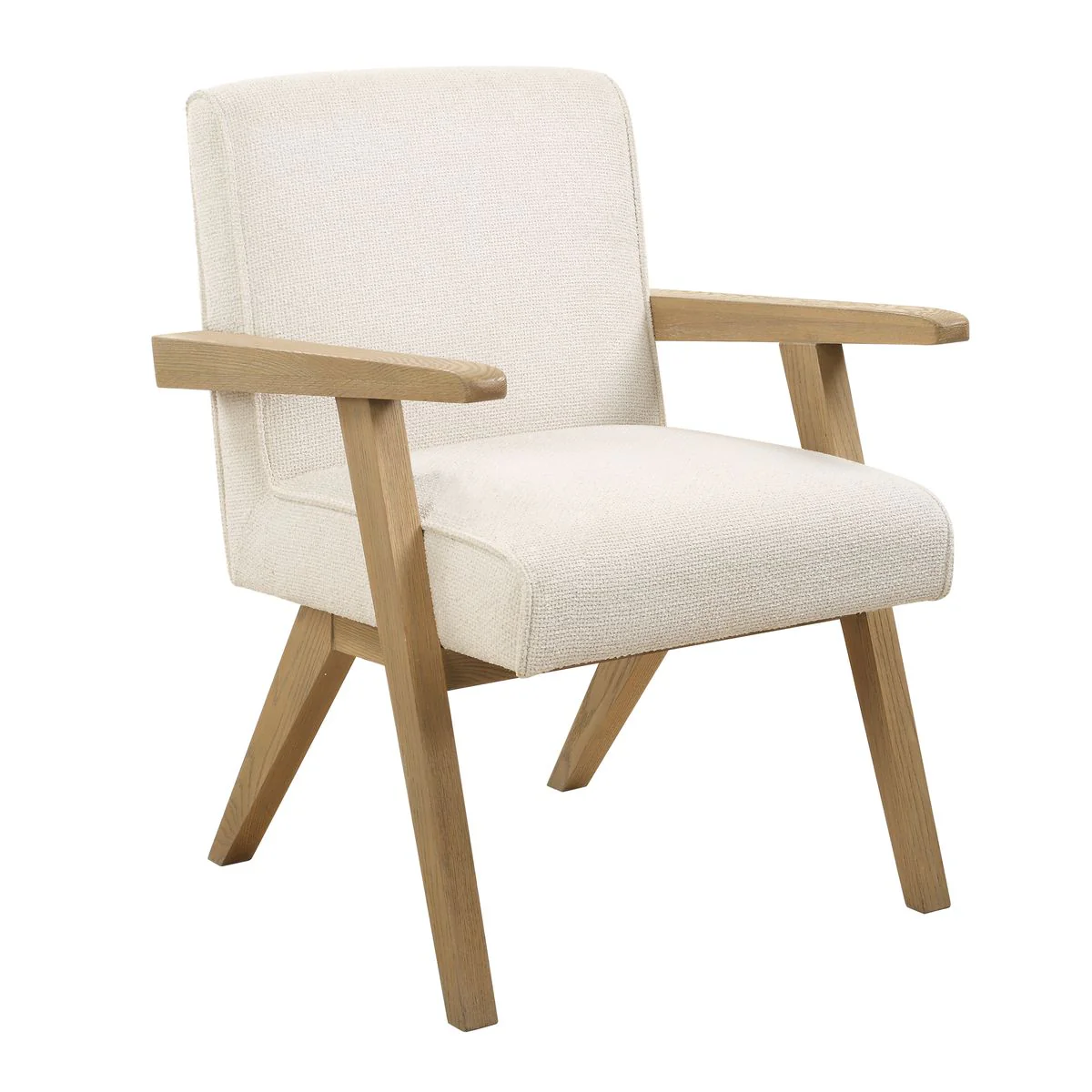 Uttermost Blakely Snow Toned Basketweave Fabric Dining Arm Chair - Image 4