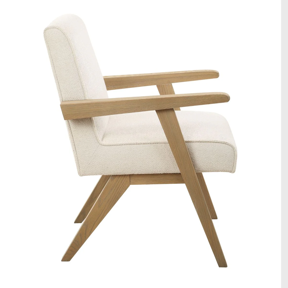 Uttermost Blakely Snow Toned Basketweave Fabric Dining Arm Chair - Image 5