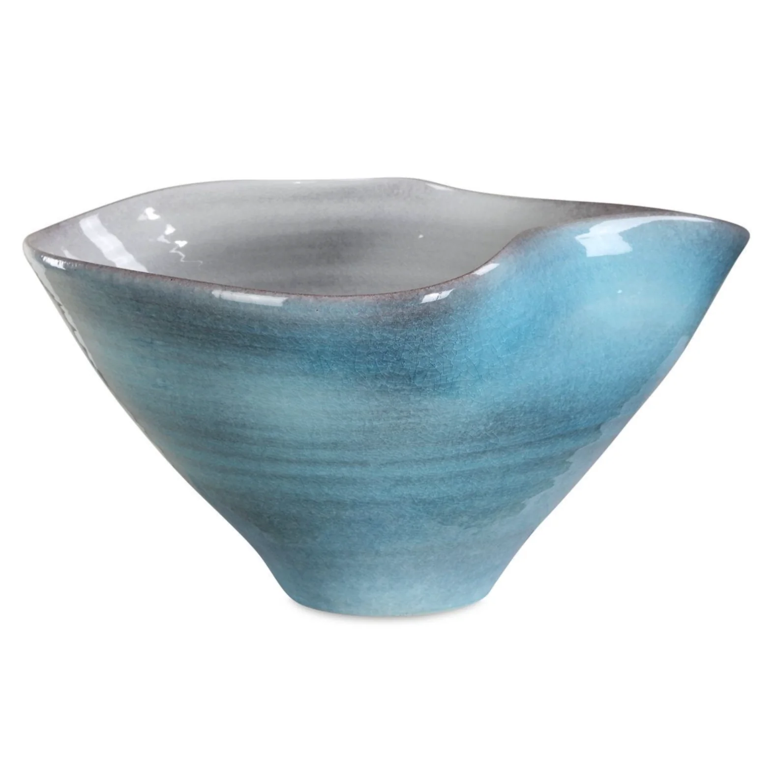 Uttermost Blue Crest Ceramic Bowl - Image 2