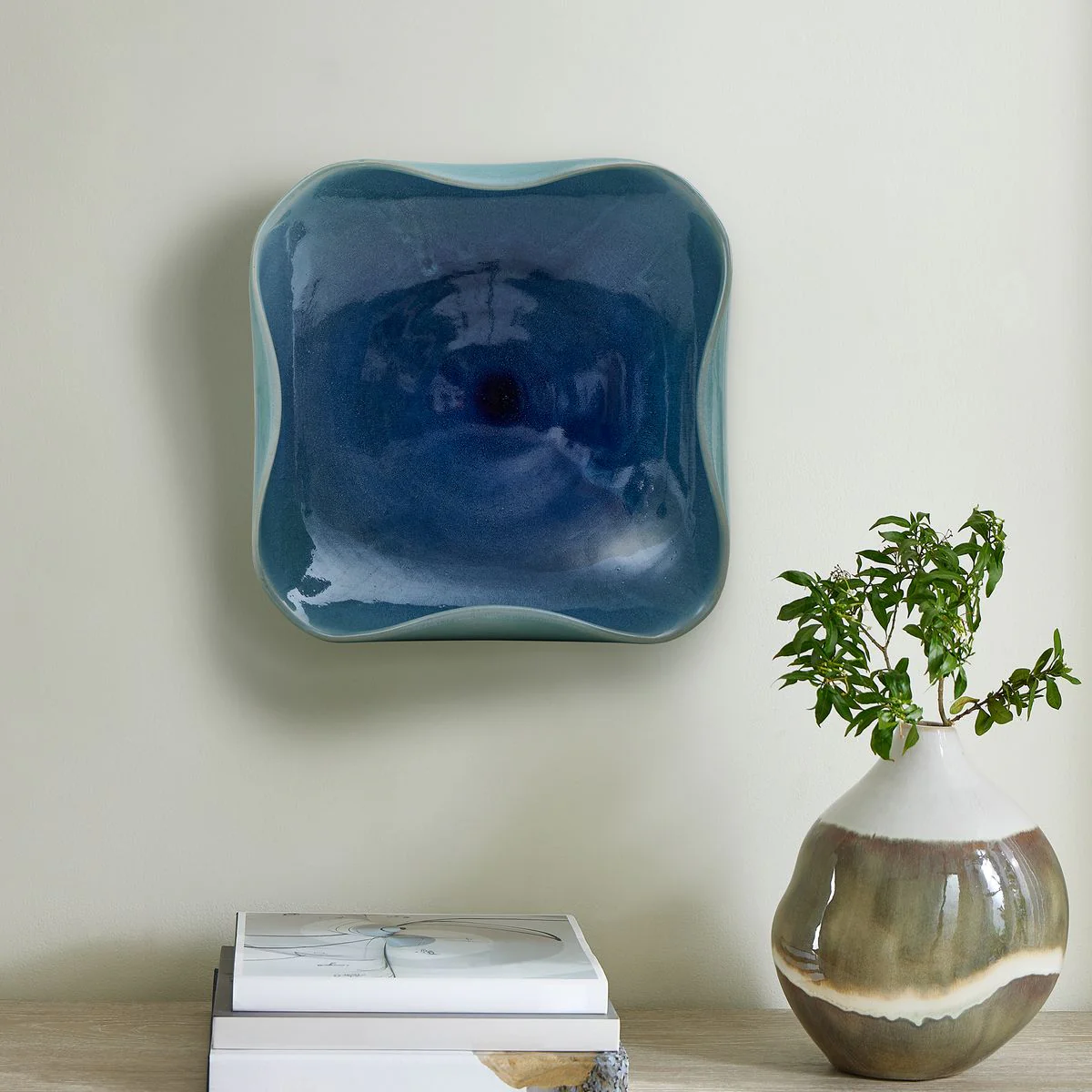Uttermost Blue Lagoon Glazed Ceramic Bowl ~ Indoor And Outdoor Use - Image 3