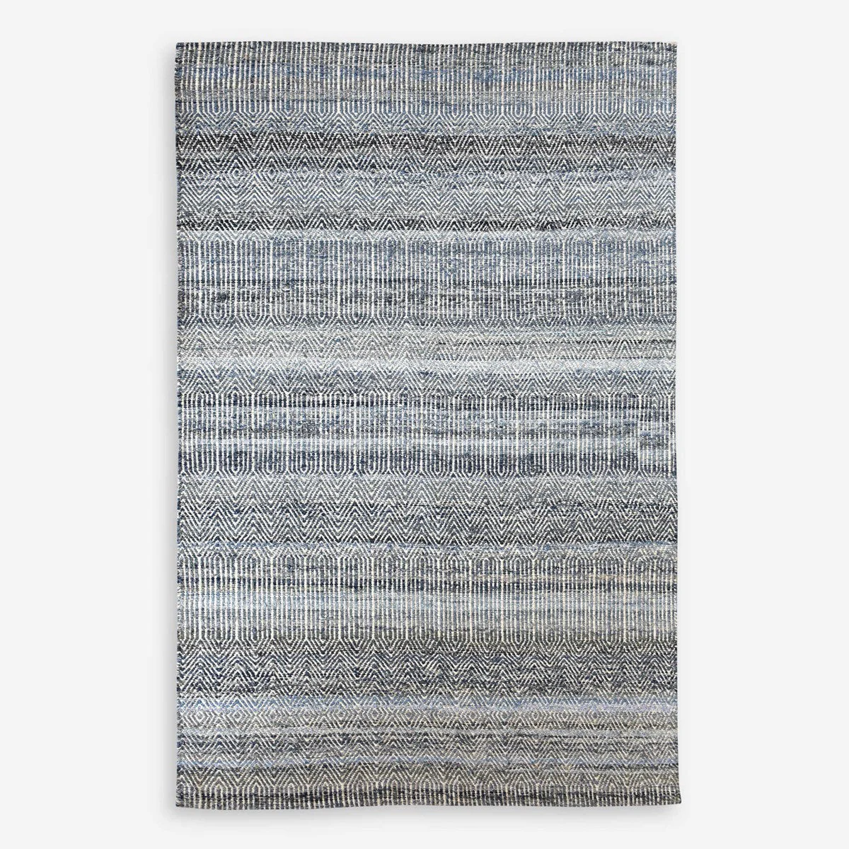 Uttermost Bolivia Hand Woven Natural Wool Blue Denim Rug ~ 9 x 12 - Image 3