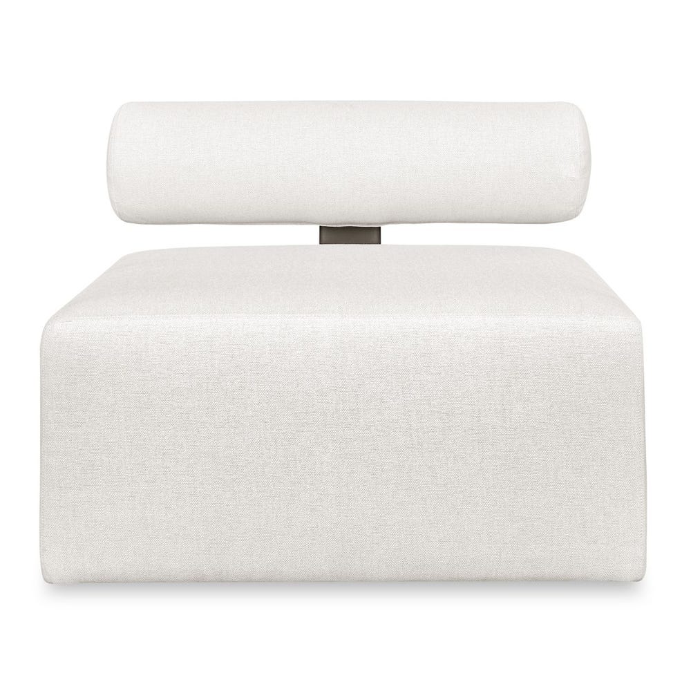Uttermost Bolster Back Modular Armless Outdoor Sofa With Oyster White Plush Cushions - Image 8