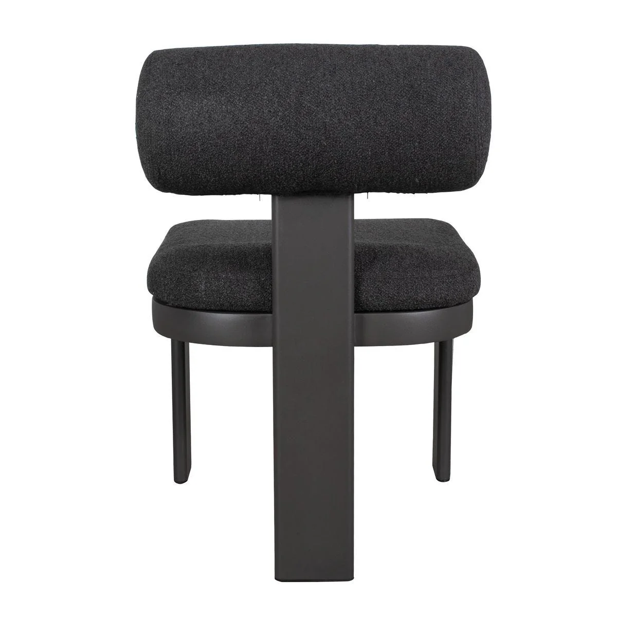 Uttermost Bolster Back Charcoal Boucle Outdoor Dining Chair - Image 6
