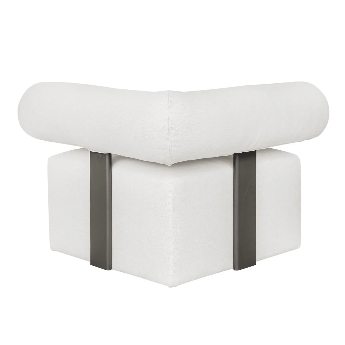 Uttermost Bolster Back Modular Corner Outdoor Sofa With Oyster White Plush Cushions - Image 11