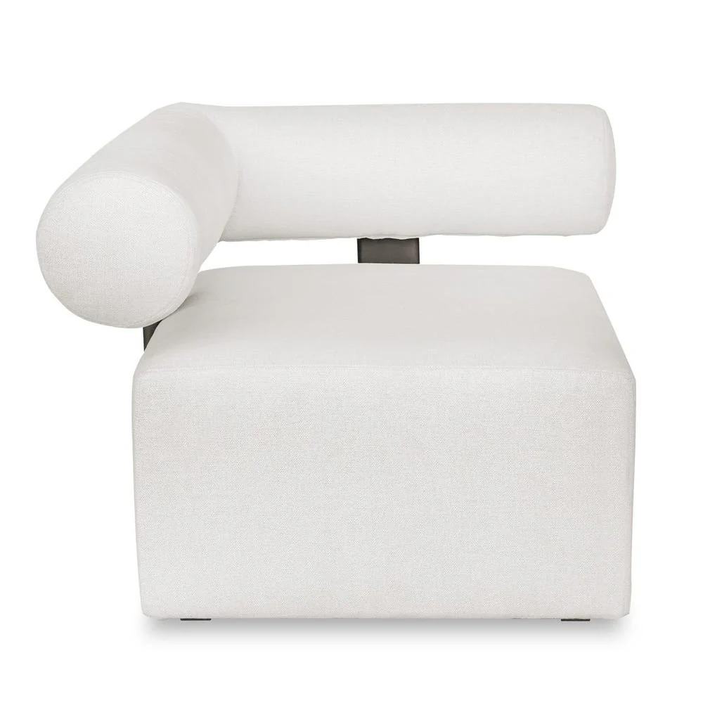Uttermost Bolster Back Modular Corner Outdoor Sofa With Oyster White Plush Cushions - Image 2