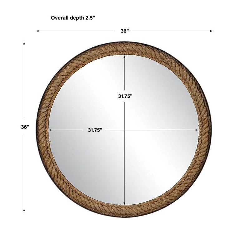 Uttermost Bolton Natural Rope Round Mirror - Image 6