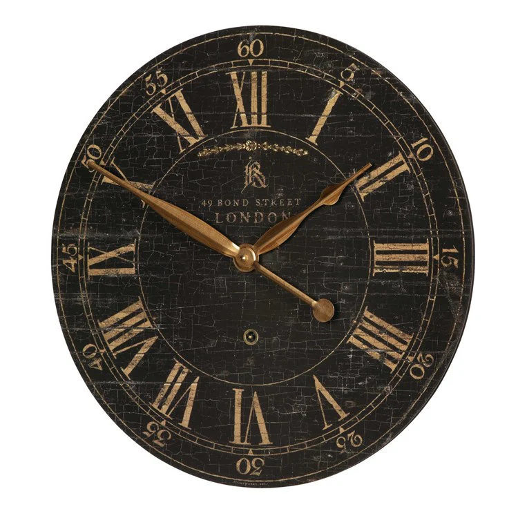 Uttermost Bond Street Aged Black 18” Wall Clock - Image 3