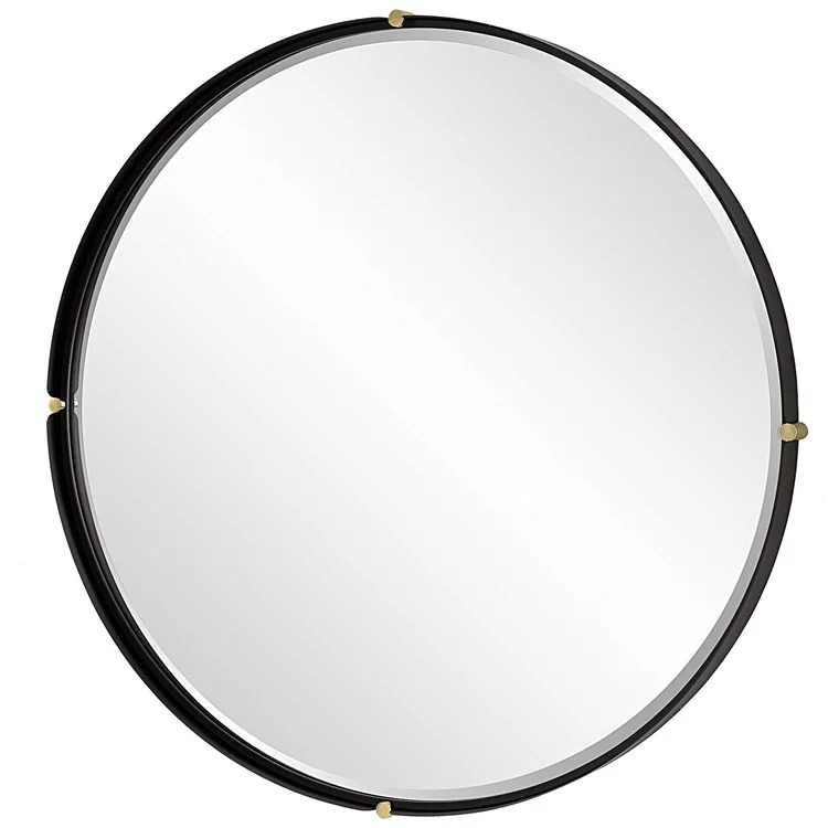 Uttermost Bonded Matte Black Iron Round Mirror - Image 4