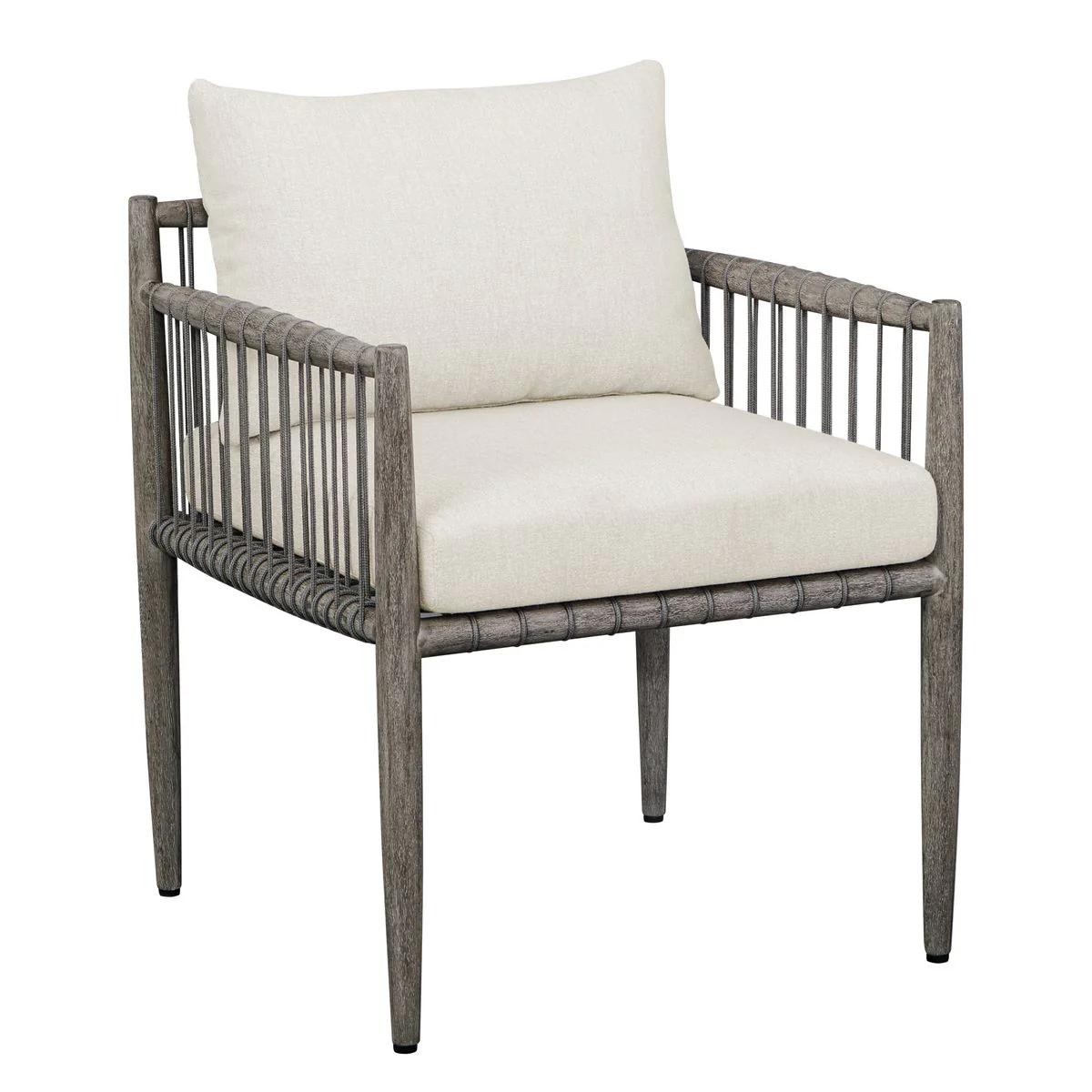Uttermost Borneo Dark Gray Mahogany With Oyster White Cushion Outdoor Dining Chair - Image 10