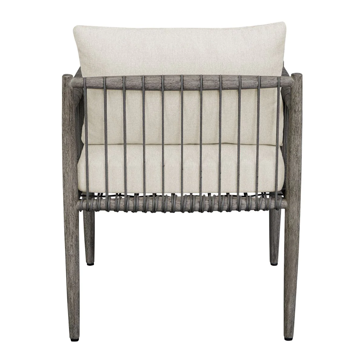 Uttermost Borneo Dark Gray Mahogany With Oyster White Cushion Outdoor Dining Chair - Image 11