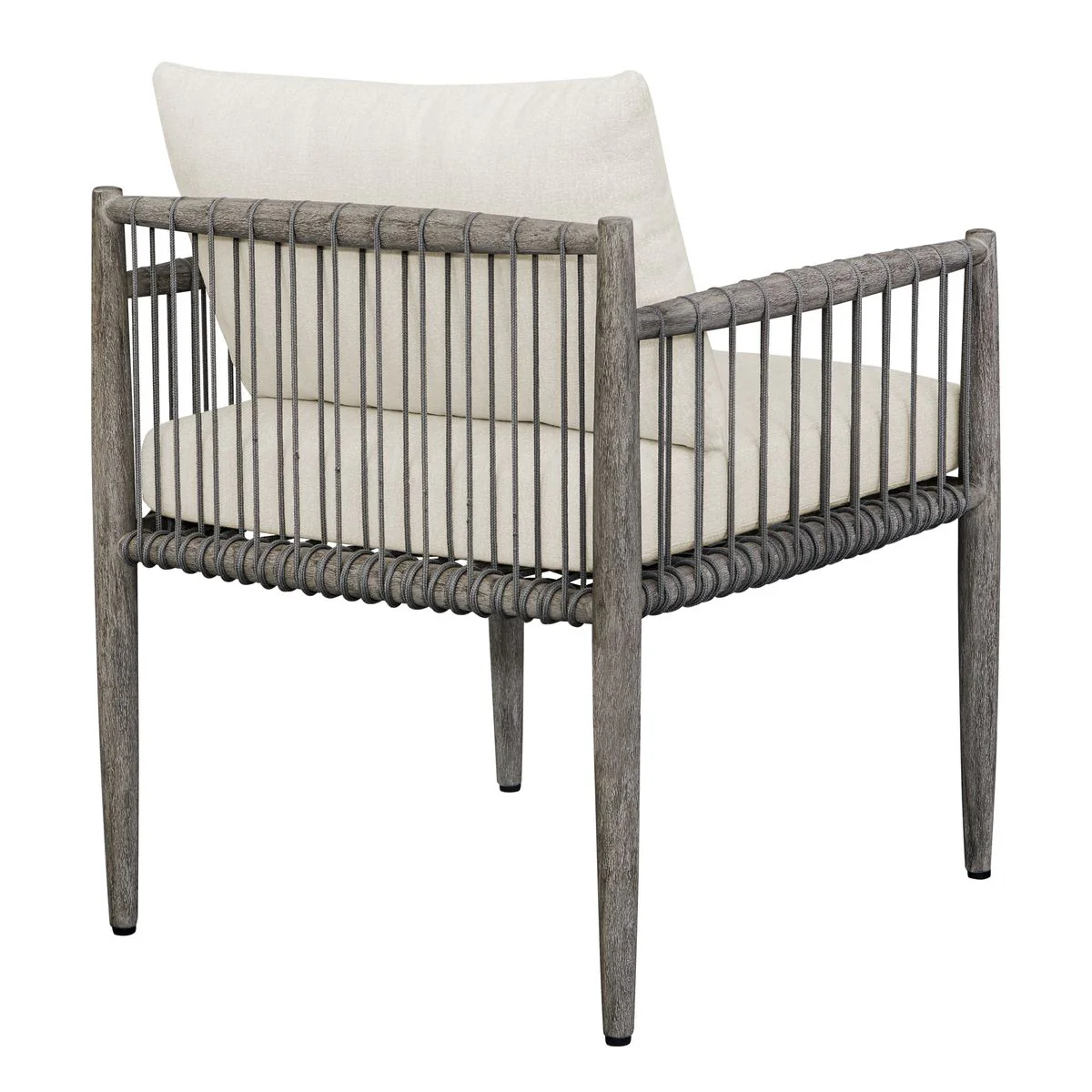 Uttermost Borneo Dark Gray Mahogany With Oyster White Cushion Outdoor Dining Chair - Image 12