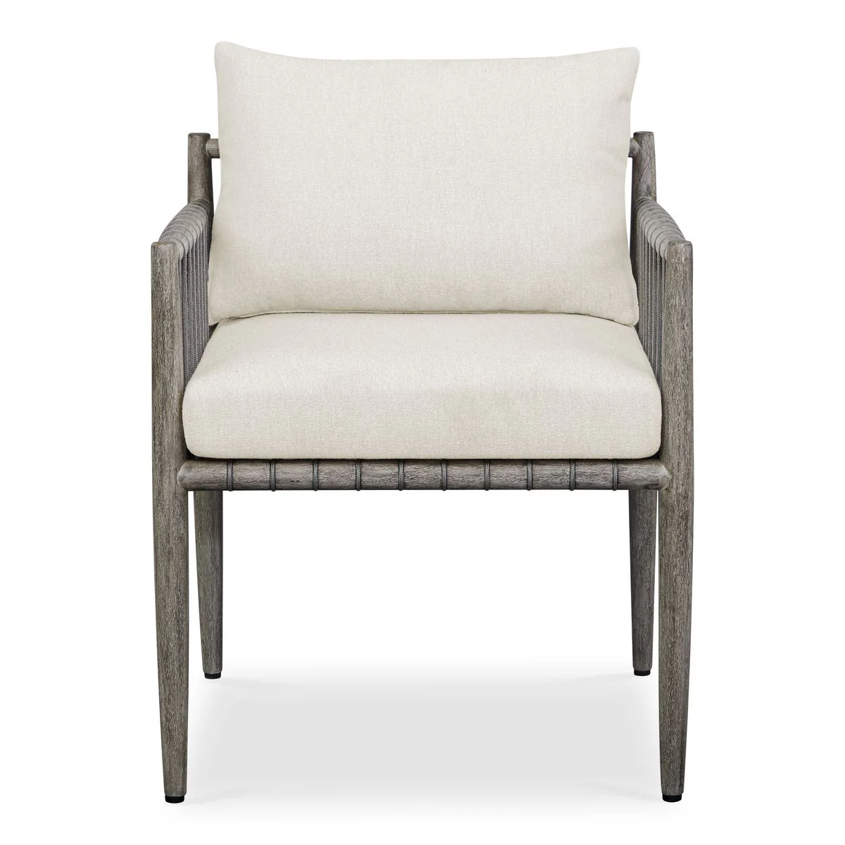 Uttermost Borneo Dark Gray Mahogany With Oyster White Cushion Outdoor Dining Chair - Image 8