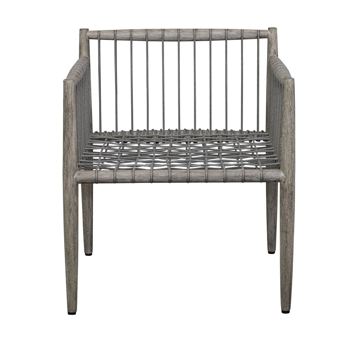 Uttermost Borneo Dark Gray Mahogany With Oyster White Cushion Outdoor Dining Chair - Image 9