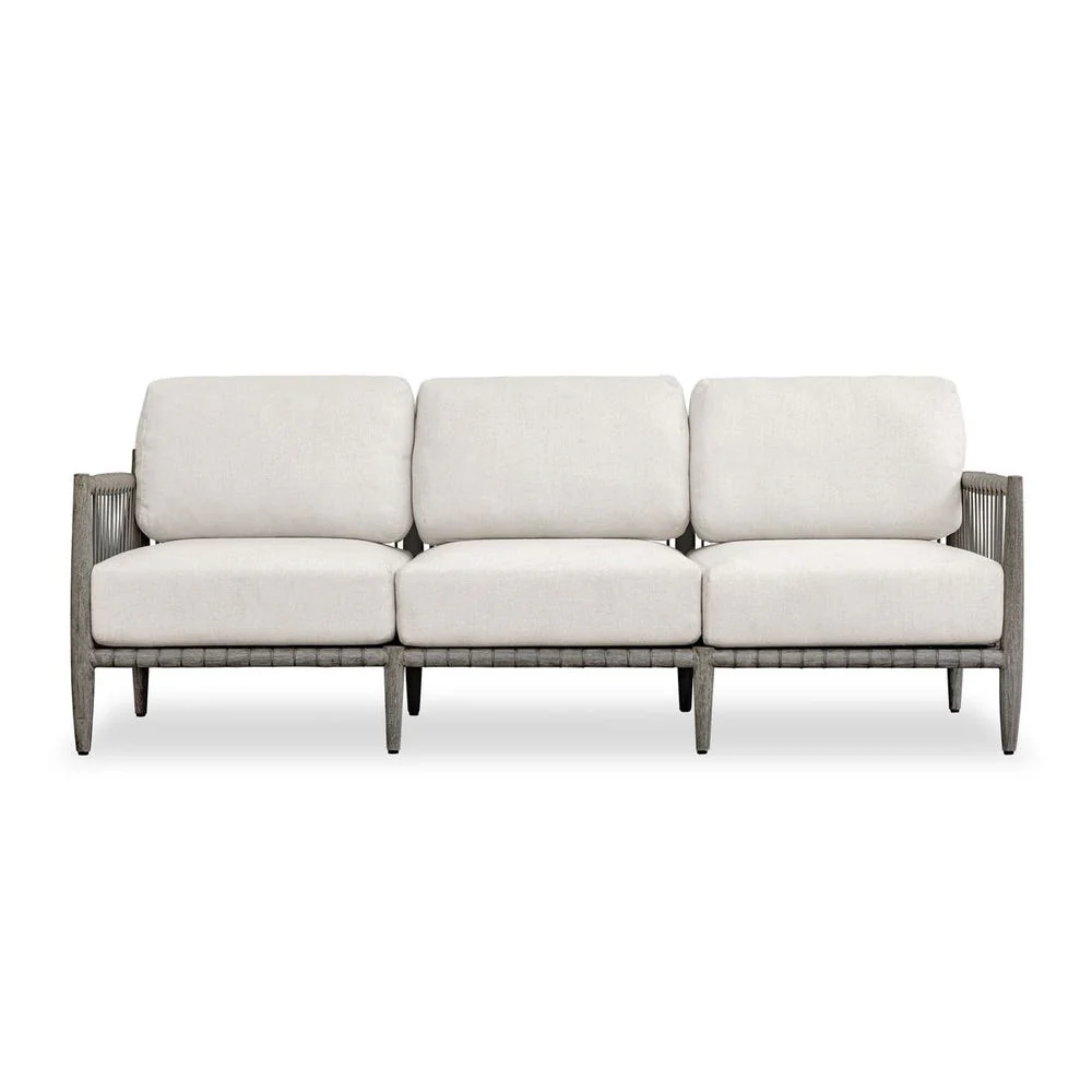 Uttermost Borneo Dark Gray Mahogany With Oyster White Cushion Outdoor Sofa