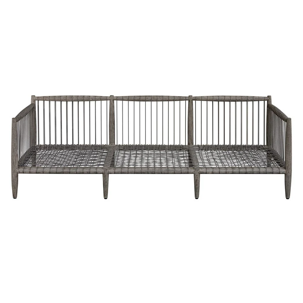 Uttermost Borneo Dark Gray Mahogany With Oyster White Cushion Outdoor Sofa - Image 6