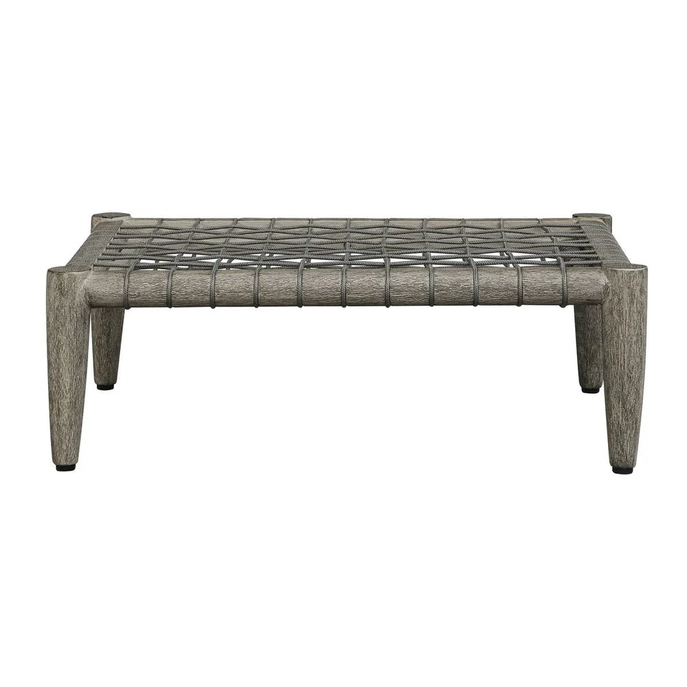 Uttermost Borneo Oyster White Outdoor Ottoman - Image 7