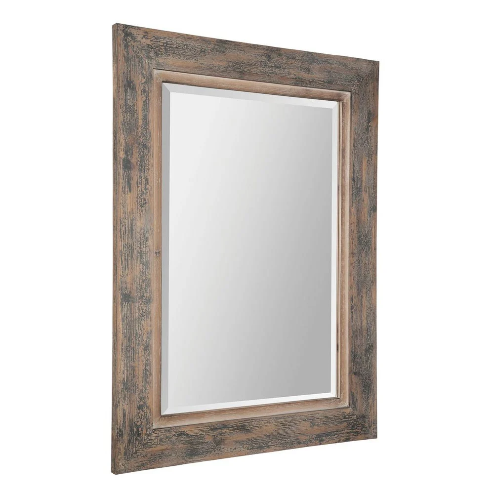 Uttermost Bozeman Slate Blue And Aged Wood Mirror - Image 3