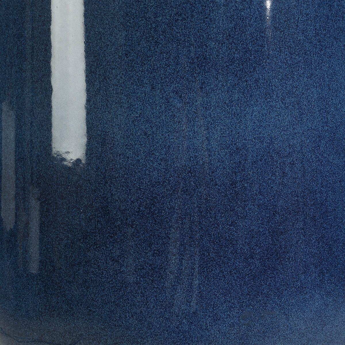 Uttermost Brae Deep Blue Glazed Ceramic Base Table Lamp With White Linen Shade - Image 3