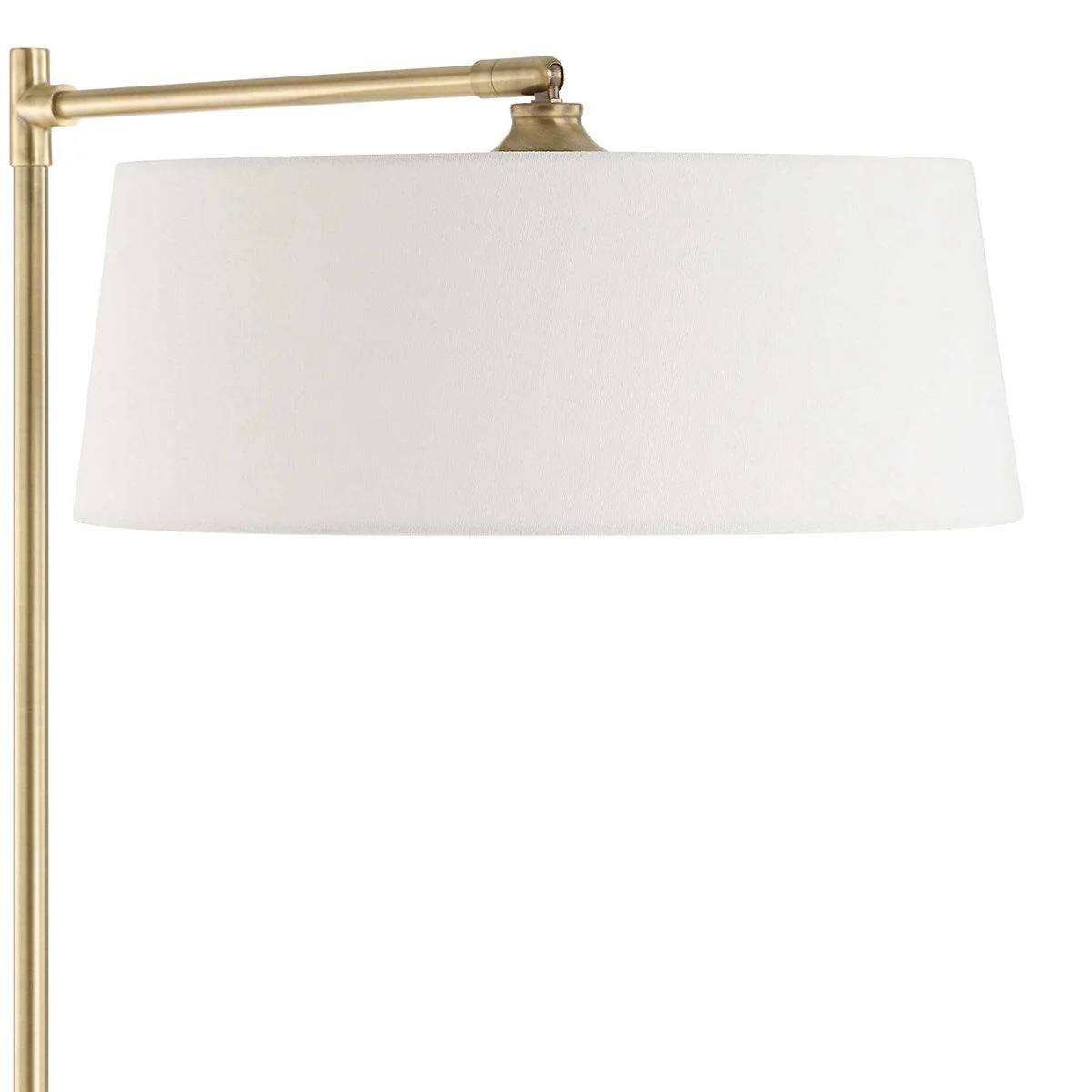 Uttermost Branch Out Antiqued Brush Brass and Marble Floor Lamp With White Linen Shade - Image 6