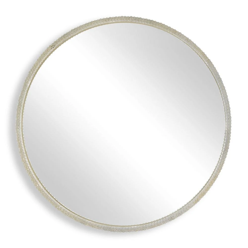 Uttermost Break The Ice Warm Champagne Iron Frame Round Mirror - Image 3