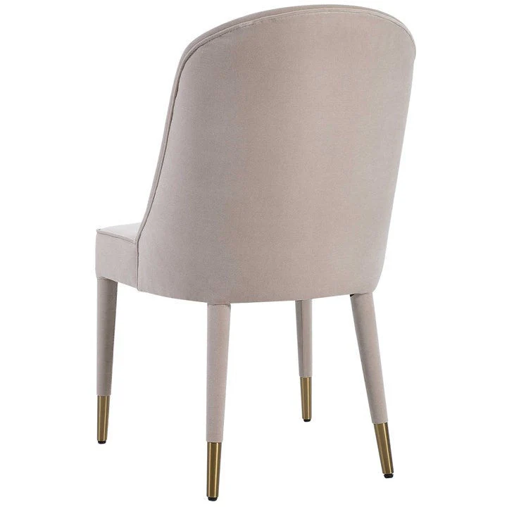 Uttermost Brie Cream Velvet Modern Dining Chairs Set of 2 - Image 4