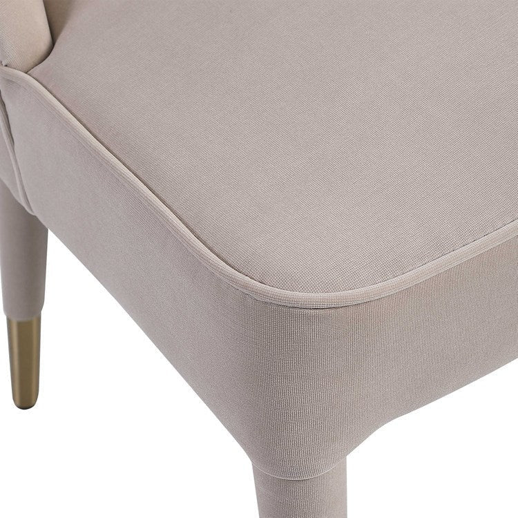 Uttermost Brie Cream Velvet Modern Dining Chairs Set of 2 - Image 6