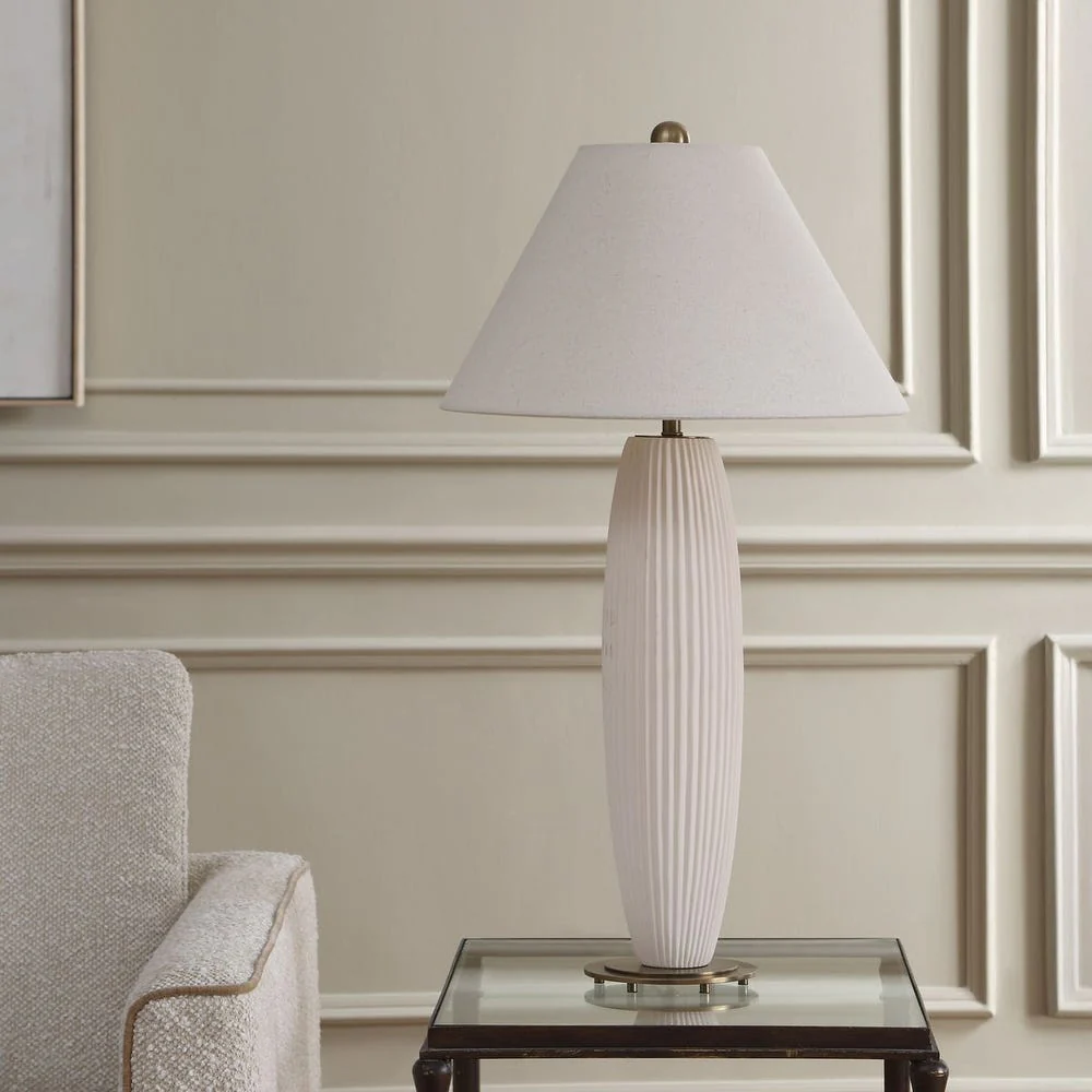 Uttermost Brinsley Finished In Warm Alabaster Table Lamp - Image 2